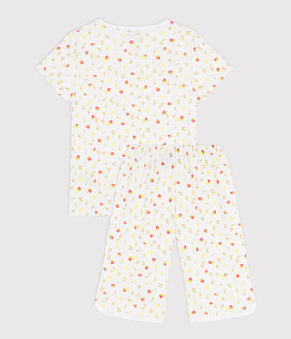 Girls' Cotton Capri Pyjamas Printed with Fruit