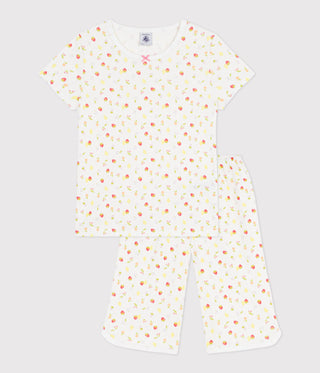Girls' Cotton Capri Pyjamas Printed with Fruit