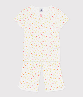 Girls' Cotton Capri Pyjamas Printed with Fruit