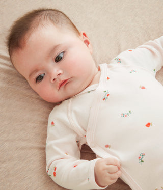 Babies' Long-Sleeved Printed Cotton Wrapover Bodysuits - 5-Pack