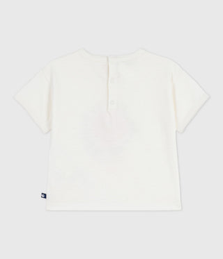 Babies' Short-Sleeved Cotton T-Shirt with A Flower Motif