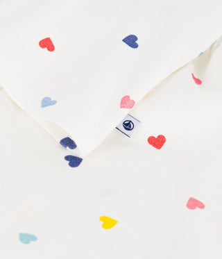 Girls' Short and Strappy Heart Print Cotton Pyjamas