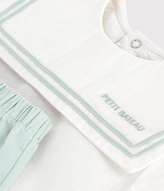 Babies' 2-Piece Cotton/Linen Outfit, with A Sailor Collar Top