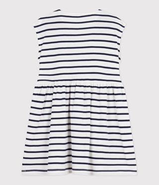 Girls' Sleeveless Stripy Cotton Dress