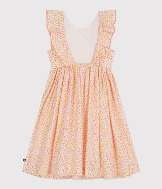 Girls' Sleeveless Printed Cotton Halter-Neck Dress