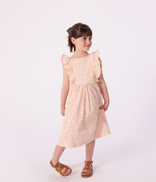 Girls' Sleeveless Printed Cotton Halter-Neck Dress