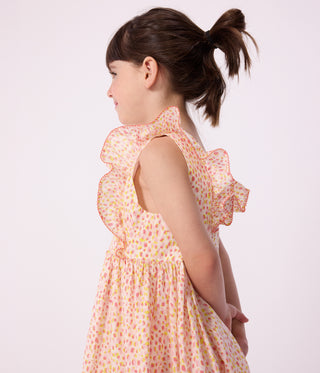 Girls' Sleeveless Printed Cotton Halter-Neck Dress
