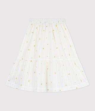 Children's Long Floral Print Cotton Skirt