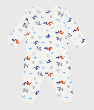 Babies' Footless Dog Print Cotton Pyjama Suit