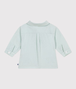 Babies' Long-Sleeved Plain Cotton/Linen Shirt