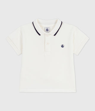 Babies' Short-Sleeved Plain Cotton Polo Shirt