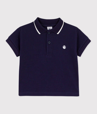 Babies' Short-Sleeved Plain Cotton Polo Shirt