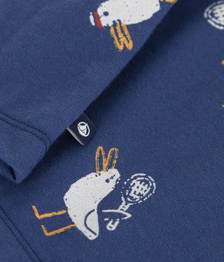 Children's Short-Sleeved Seagull Print Cotton T-Shirt