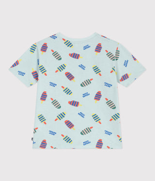 Children's Short-Sleeved Seagull Print Cotton T-Shirt