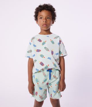 Children's Short-Sleeved Seagull Print Cotton T-Shirt