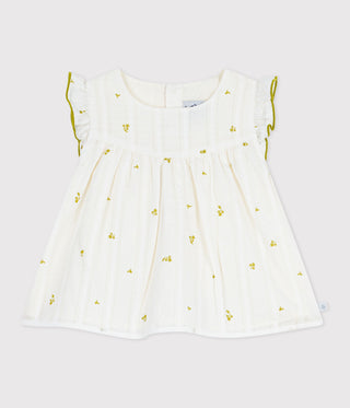 Babies' Sleeveless Cotton Blouse with a Floral Print