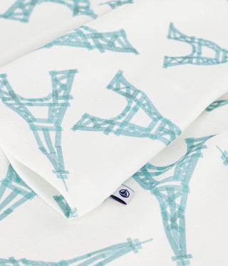 Children's Short Eiffel Tower Print Cotton Pyjamas