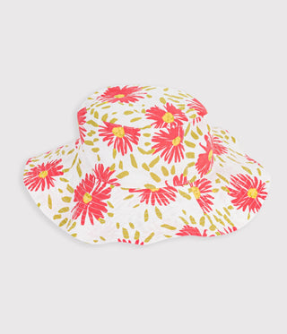Girls' Floppy Sun Hat in Floral-Print Poplin