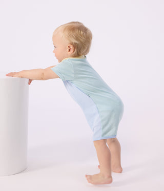 Babies' Short Cotton Playsuit with a Collar