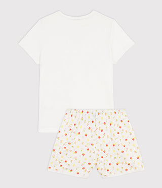 Girls' Short Cotton Pyjamas Printed with Fruit