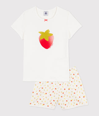 Girls' Short Cotton Pyjamas Printed with Fruit