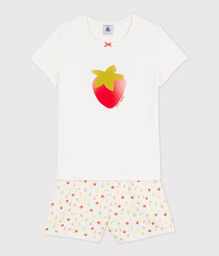 Girls' Short Cotton Pyjamas Printed with Fruit