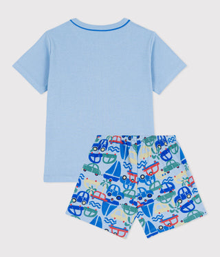 Children's Short Car Print Cotton Pyjamas