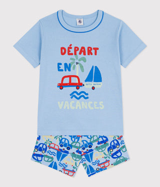 Children's Short Car Print Cotton Pyjamas