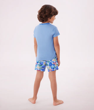 Children's Short Car Print Cotton Pyjamas