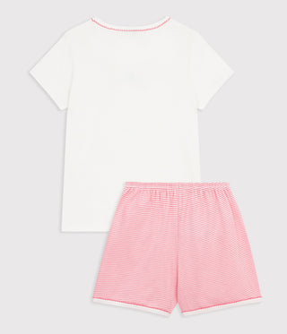 Girls' Short Cotton Pyjamas with An Ocean Design
