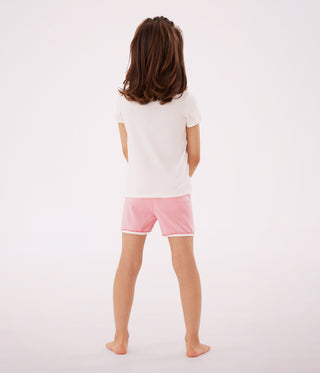 Girls' Short Cotton Pyjamas with An Ocean Design