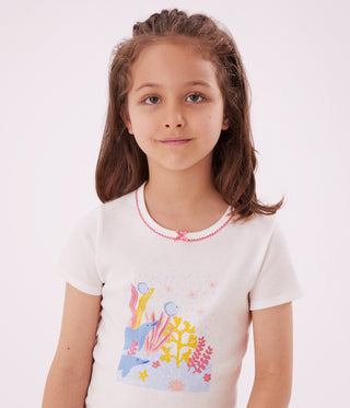 Girls' Short Cotton Pyjamas with An Ocean Design