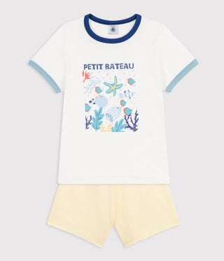 Boy's Short Cotton Pyjamas with An Ocean Design