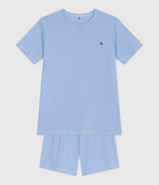 Junior Short-Sleeved Stripy Cotton Pyjamas