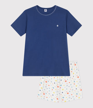 Junior Star Print Short-Sleeved Cotton Pyjamas