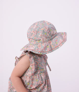 Baby Girls' Floral Print Wide Brimmed Floppy Hat