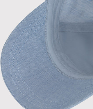 Babies' Petit Bateau Cap in Light-Coloured Denim