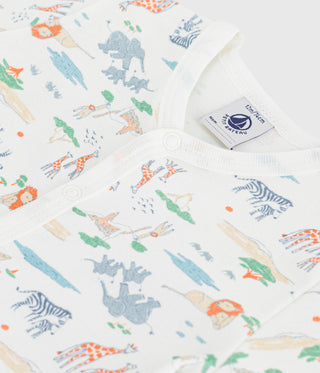 Babies' Short Animal Print Cotton Jumpsuit