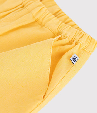 Babies' Plain Cotton/Linen Trousers