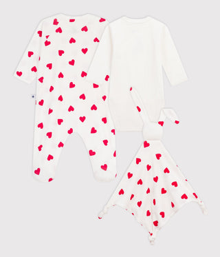 Babies' Heart-Print Cotton Gift Set