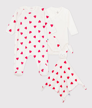 Babies' Heart-Print Cotton Gift Set