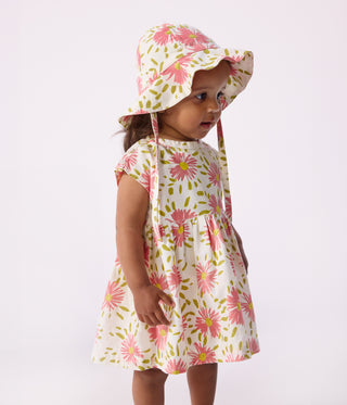Babies' Short-Sleeved Printed Cotton Dress