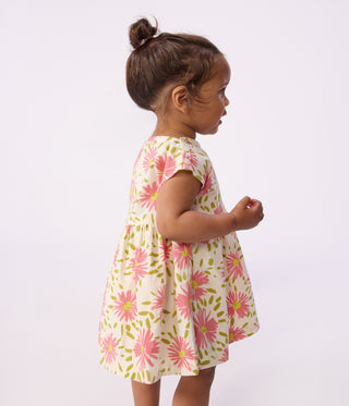 Babies' Short-Sleeved Printed Cotton Dress