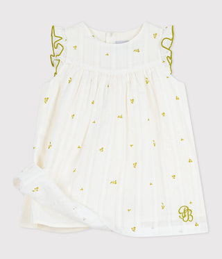 Babies' Sleeveless Floral Print Cotton Dress