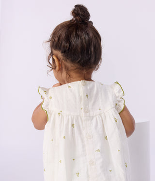Babies' Sleeveless Floral Print Cotton Dress