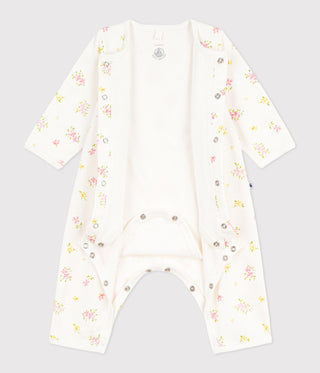 Babies' Footless Floral-Print Cotton Bodyjamas