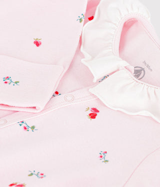 Babies' Printed Cotton Jumpsuit/Sleeping Bag with A Collar