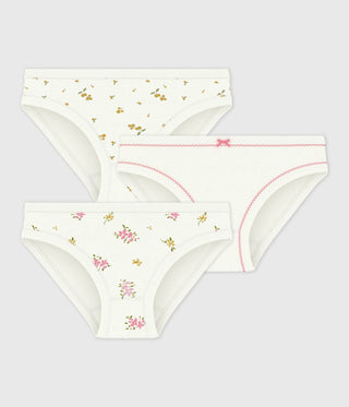 Girls' Flower-Print Cotton Pants - 3-Pack