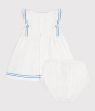 Babies' Sleeveless Plain Cotton Dress with Matching Bloomers