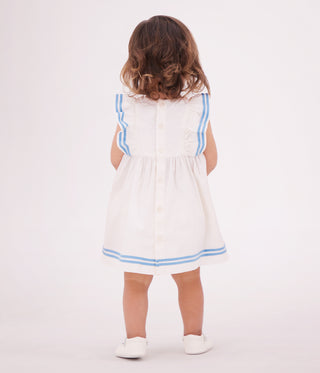 Babies' Sleeveless Plain Cotton Dress with Matching Bloomers
